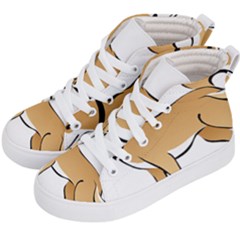 Dog Brown Pet Animal Tail Eskimo Kid s Hi-top Skate Sneakers by Nexatart