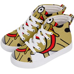 Dog Brown Spots Black Cartoon Kid s Hi-top Skate Sneakers by Nexatart