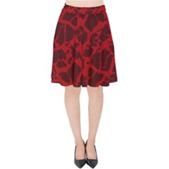 Red Earth Texture Velvet High Waist Skirt by LoolyElzayat