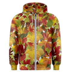 Autumn Fall Leaves Men s Zipper Hoodie by LoolyElzayat