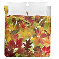 Autumn Fall Leaves Duvet Cover Double Side (queen Size) by LoolyElzayat