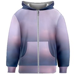 Blue Pink Clouds Kids Zipper Hoodie Without Drawstring by LoolyElzayat