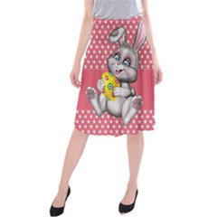 Illustration Rabbit Easter Midi Beach Skirt by Sapixe