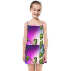 Leaves Green Leaves Background Kids Summer Sun Dress