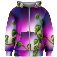 Leaves Green Leaves Background Kids Zipper Hoodie Without Drawstring by Sapixe