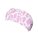 White Pink Cow Print Yoga Headband View1