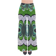 Fractal Art Green Pattern Design So Vintage Palazzo Pants by Sapixe