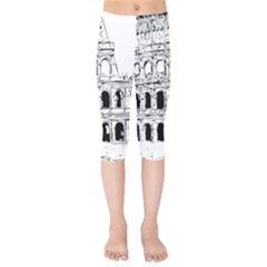 Line Art Architecture Kids  Capri Leggings  by Sapixe