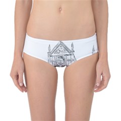 Line Art Architecture Church Italy Classic Bikini Bottoms by Sapixe