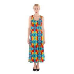 Pop Art Abstract Design Pattern Sleeveless Maxi Dress by Sapixe