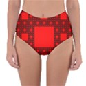 Sierpinski Carpet Plane Fractal Reversible High-Waist Bikini Bottoms View1