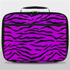 Hot Neon Pink And Black Tiger Stripes Full Print Lunch Bag by PodArtist