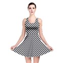 Black and White Checkerboard Weimaraner Reversible Skater Dress View1