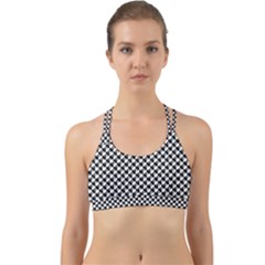 Black And White Checkerboard Weimaraner Back Web Sports Bra by PodArtist