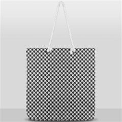 Black And White Checkerboard Weimaraner Full Print Rope Handle Tote (large) by PodArtist