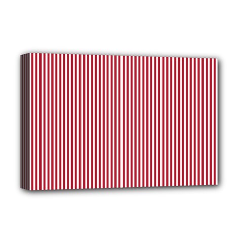 Usa Flag Red And White Stripes Deluxe Canvas 18  X 12   by PodArtist