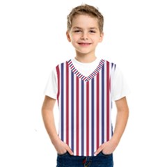 Usa Flag Red White And Flag Blue Wide Stripes Kids  Sportswear by PodArtist