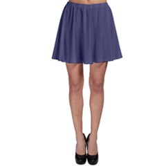 Subtle Textures Usa Flag Blue Mattress Ticking Pattern Skater Skirt by PodArtist