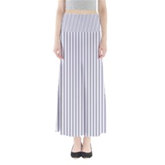 Mattress Ticking Narrow Striped Pattern In Usa Flag Blue And White Full Length Maxi Skirt by PodArtist