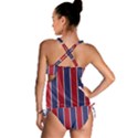 Large Red White and Blue USA Memorial Day Holiday Vertical Cabana Stripes Tankini Set View2