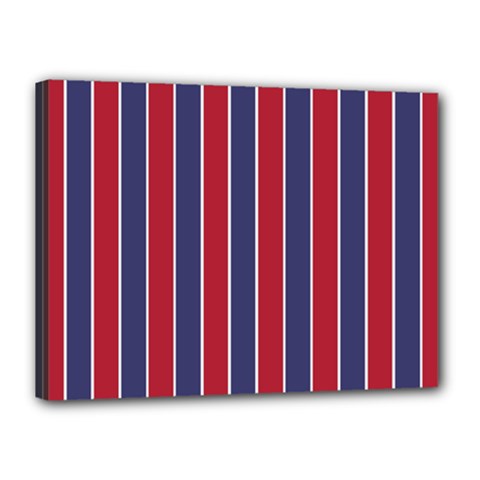 Large Red White And Blue Usa Memorial Day Holiday Pinstripe Canvas 16  X 12  by PodArtist