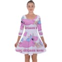 Long distance lover - Cute Unicorn Quarter Sleeve Skater Dress View1