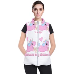 Long Distance Lover - Cute Unicorn Women s Puffer Vest by Valentinaart