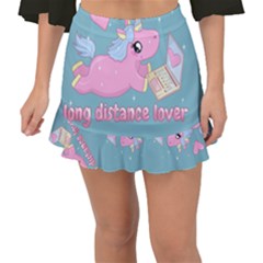 Long Distance Lover - Cute Unicorn Fishtail Mini Chiffon Skirt by Valentinaart