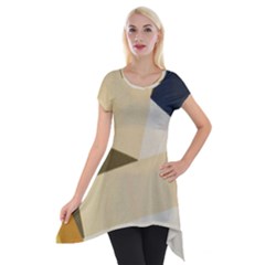 Fabric Textile Texture Abstract Short Sleeve Side Drop Tunic by Sapixe