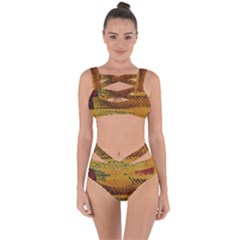 Fabric Textile Texture Abstract Bandaged Up Bikini Set  by Sapixe