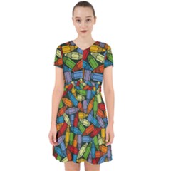 Colored Pencils Pens Paint Color Adorable In Chiffon Dress by Sapixe