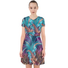 Feather Fractal Artistic Design Adorable In Chiffon Dress by Sapixe