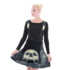 Smiling Skull Suspender Skater Skirt by FunnyCow