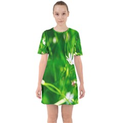 Inside The Grass Sixties Short Sleeve Mini Dress by FunnyCow