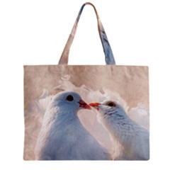 Doves In Love Zipper Mini Tote Bag by FunnyCow