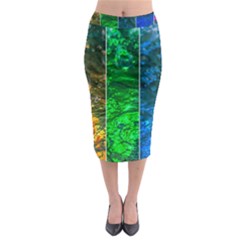 Rainbow Of Water Midi Pencil Skirt by FunnyCow