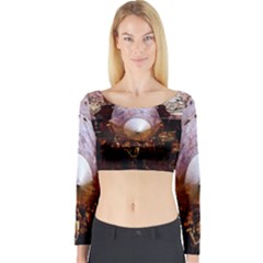 The Art Of Military Aircraft Long Sleeve Crop Top by FunnyCow