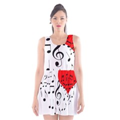 Singing Heart Scoop Neck Skater Dress by FunnyCow