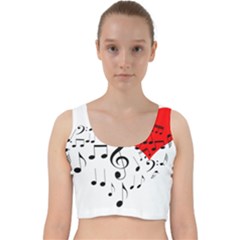 Singing Heart Velvet Racer Back Crop Top by FunnyCow