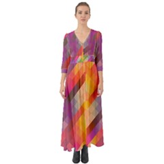 Abstract Background Colorful Pattern Button Up Boho Maxi Dress by Nexatart