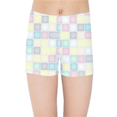 Background Abstract Pastels Square Kids Sports Shorts by Nexatart