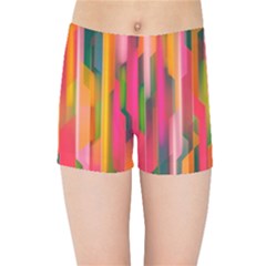 Background Abstract Colorful Kids Sports Shorts by Nexatart