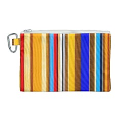 Colorful Stripes Canvas Cosmetic Bag (large) by FunnyCow