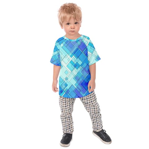 Abstract Squares Arrangement Kids Raglan Tee by Nexatart