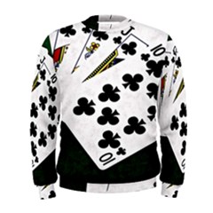 Poker Hands   Royal Flush Clubs Men s Sweatshirt by FunnyCow