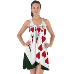 Poker Hands   Royal Flush Hearts Show Some Back Chiffon Dress by FunnyCow