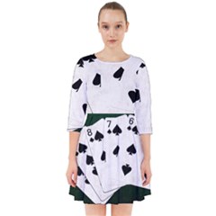 Poker Hands Straight Flush Spades Smock Dress by FunnyCow