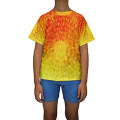 Abstract Explosion Blow Up Circle Kids  Short Sleeve Swimwear by Nexatart