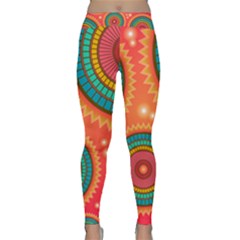 Background Texture Mosaic Pink Classic Yoga Leggings by Nexatart