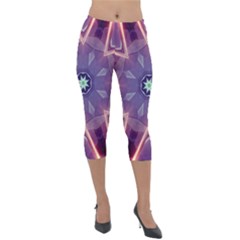 Abstract Glow Kaleidoscopic Light Lightweight Velour Capri Leggings  by Nexatart